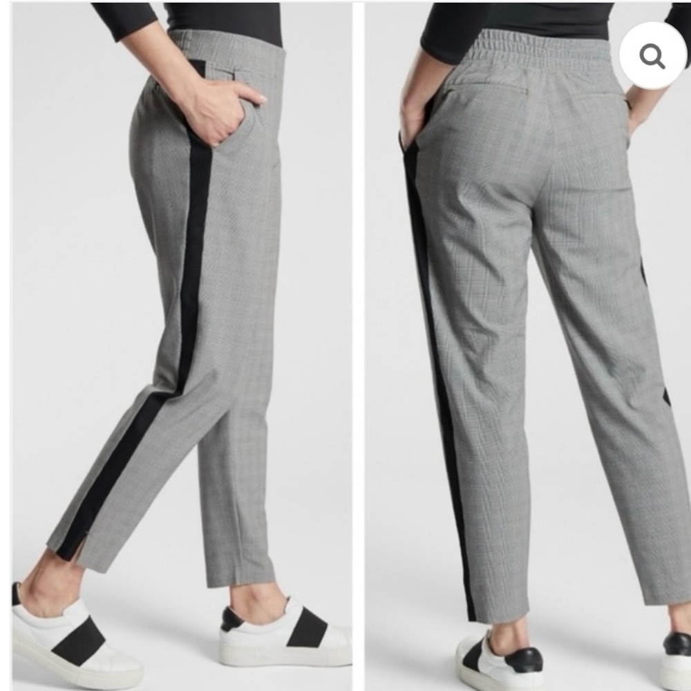 Athleta Brooklyn Ankle Pant black and white Size 10  Great condition Rare/ disco
